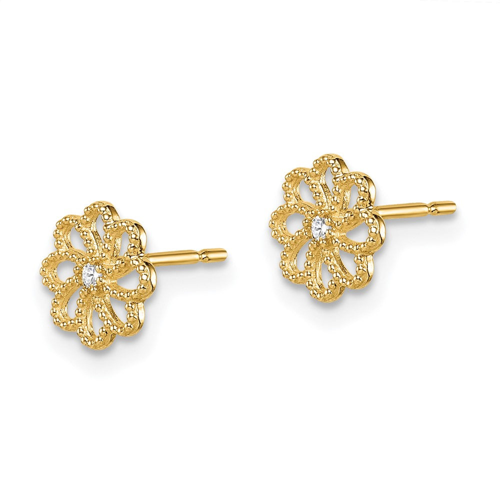 Pixie 14k Madi K CZ Flower Post Earrings