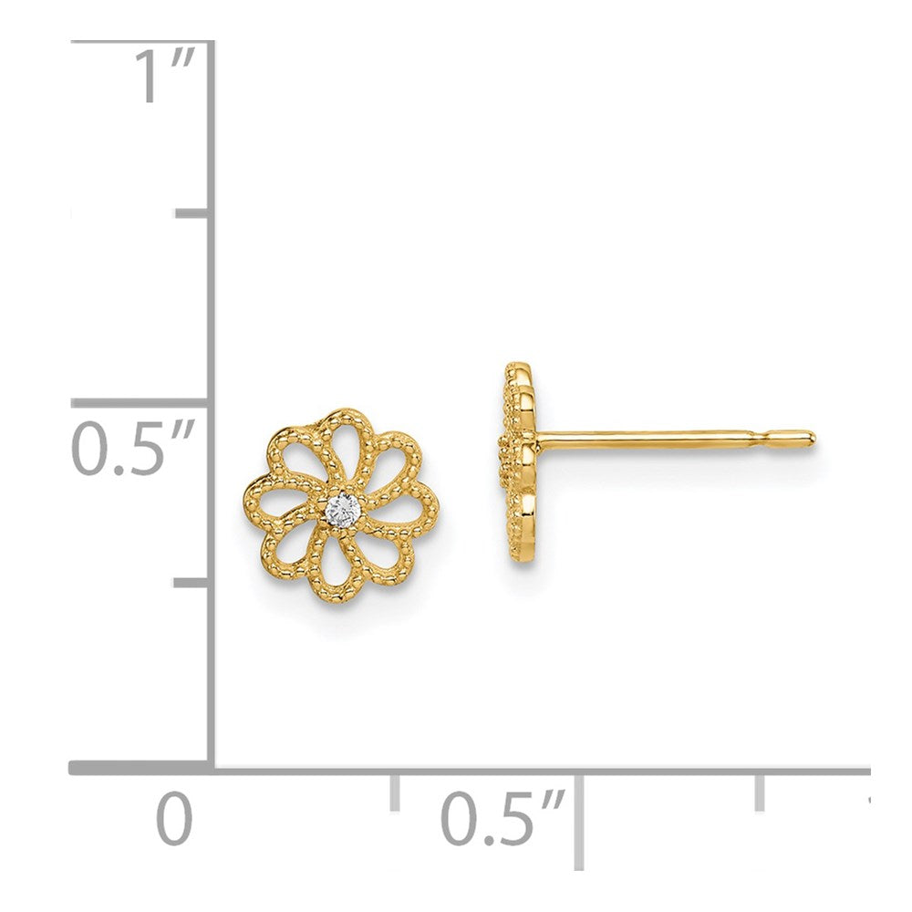 Pixie 14k Madi K CZ Flower Post Earrings