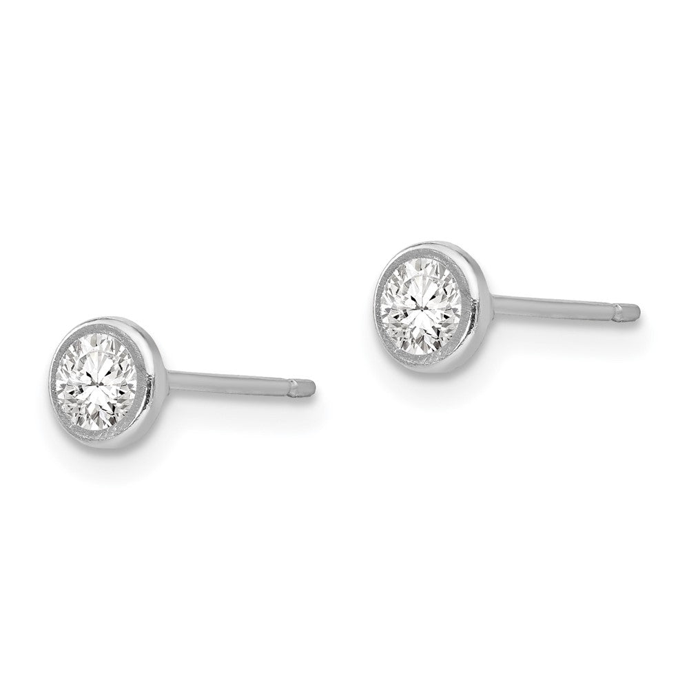 Cricket Wink 14k White Gold Madi K 4mm Bezel Set CZ Post Earrings