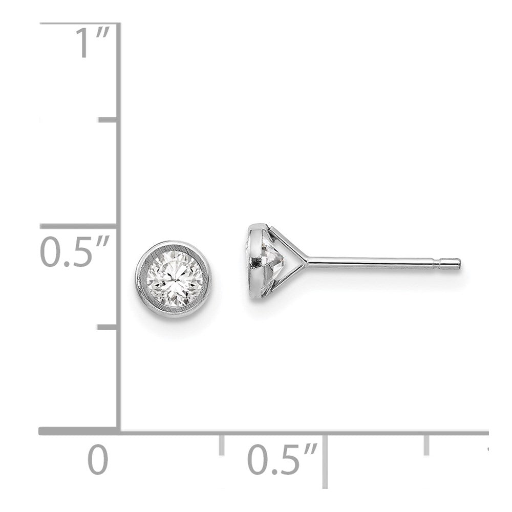 Cricket Wink 14k White Gold Madi K 4mm Bezel Set CZ Post Earrings