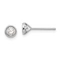 Cricket Wink 14k White Gold Madi K 4mm Bezel Set CZ Post Earrings
