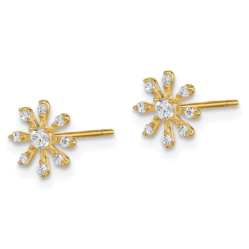 Clover 14k Madi K CZ Flower Post Earrings