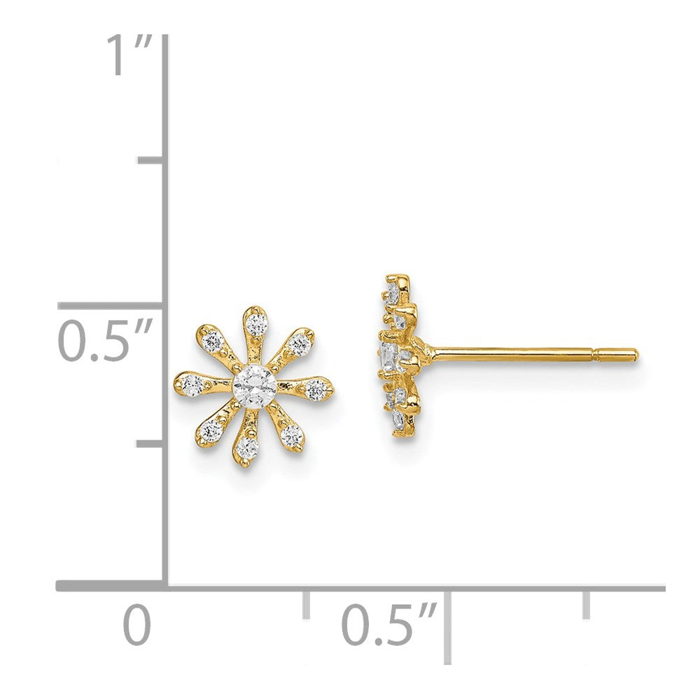 Clover 14k Madi K CZ Flower Post Earrings