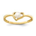 Doodle Joy 14K Madi K 3-4mm White Button Freshwater Cultured Pearl Heart Ring