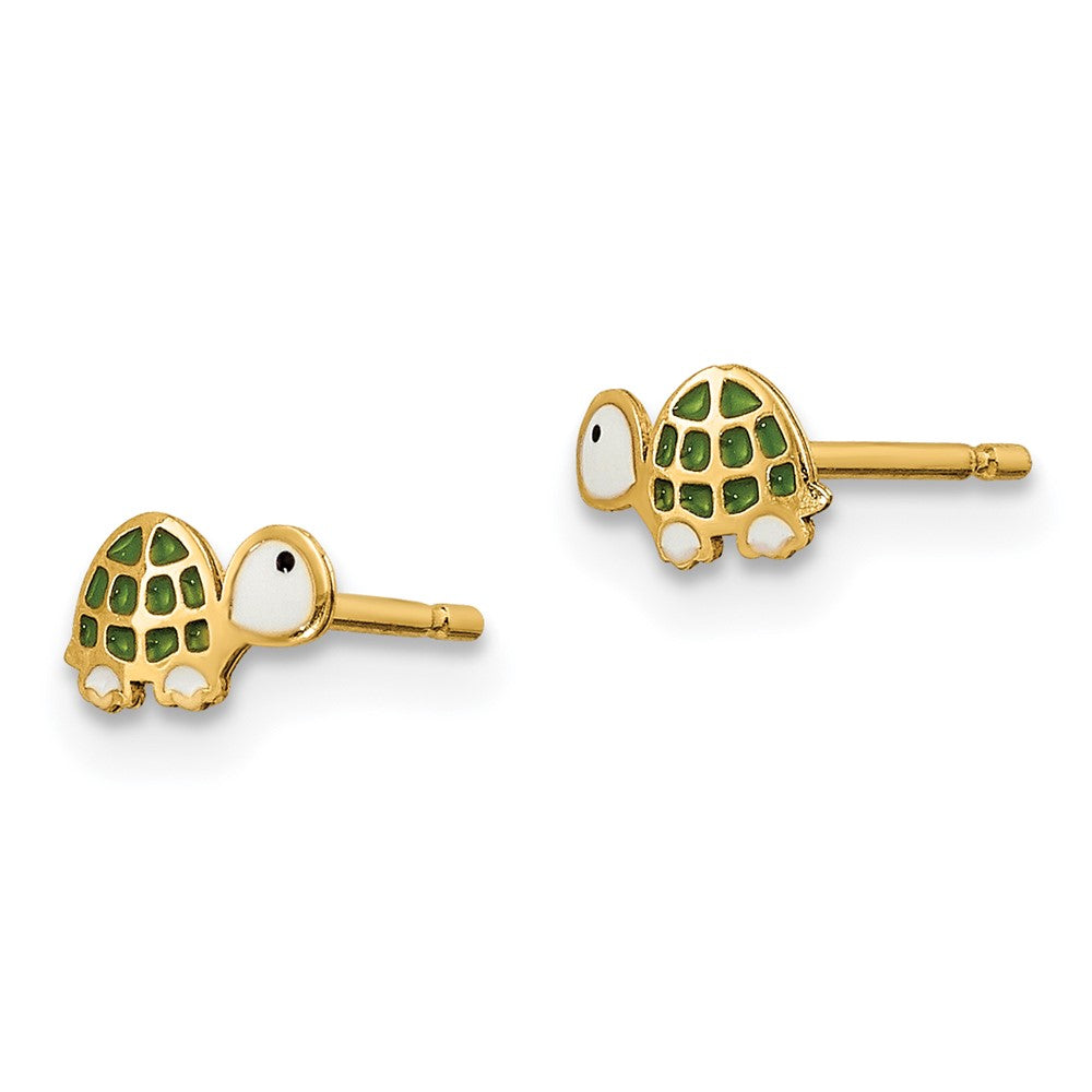 Snuggle Buddy 14k Madi K Enamel Turtle Post Earrings