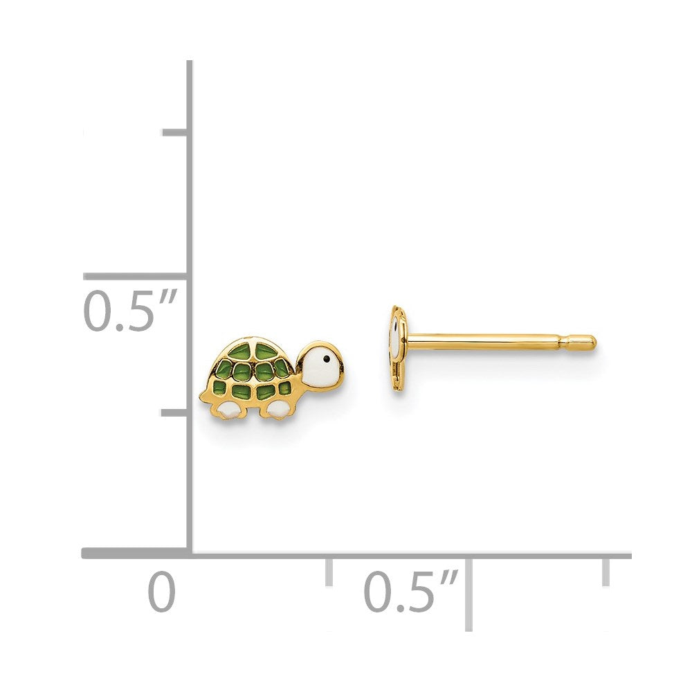 Snuggle Buddy 14k Madi K Enamel Turtle Post Earrings