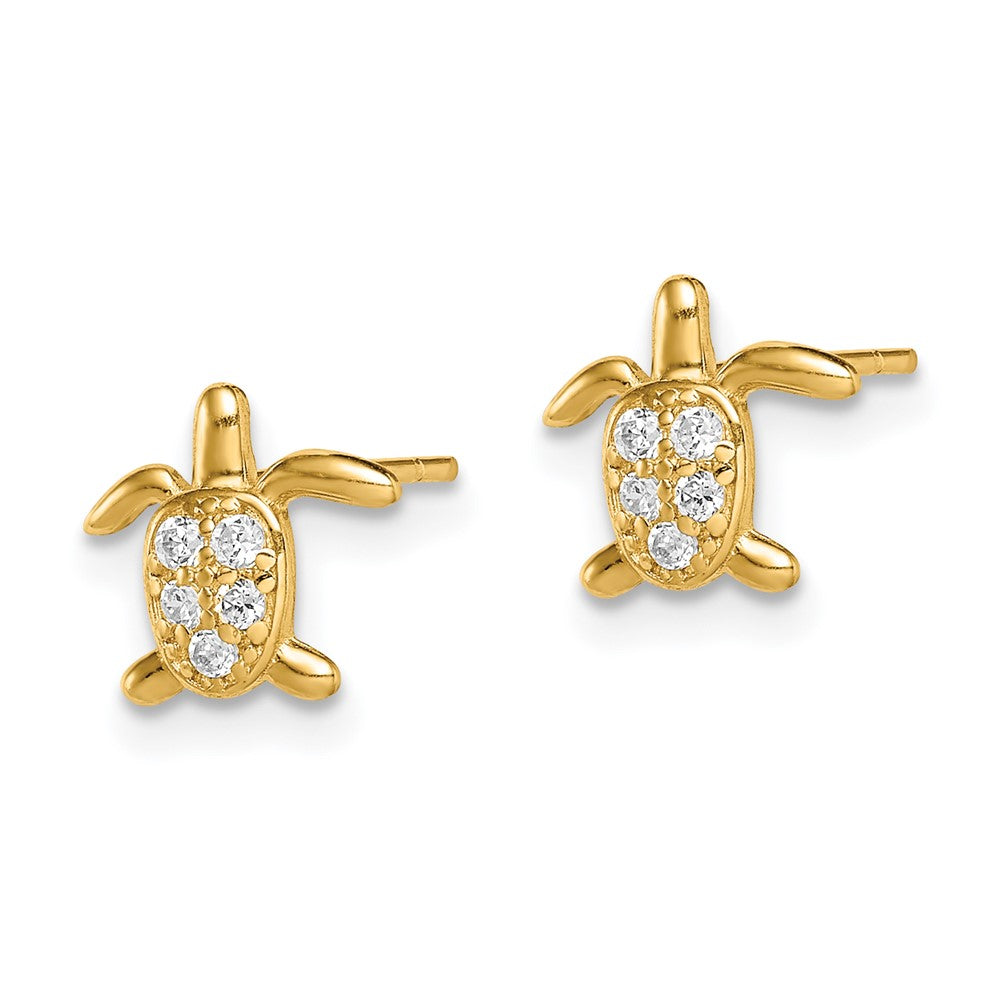Zippy Puff 14k Madi K CZ Turtle Post Earrings