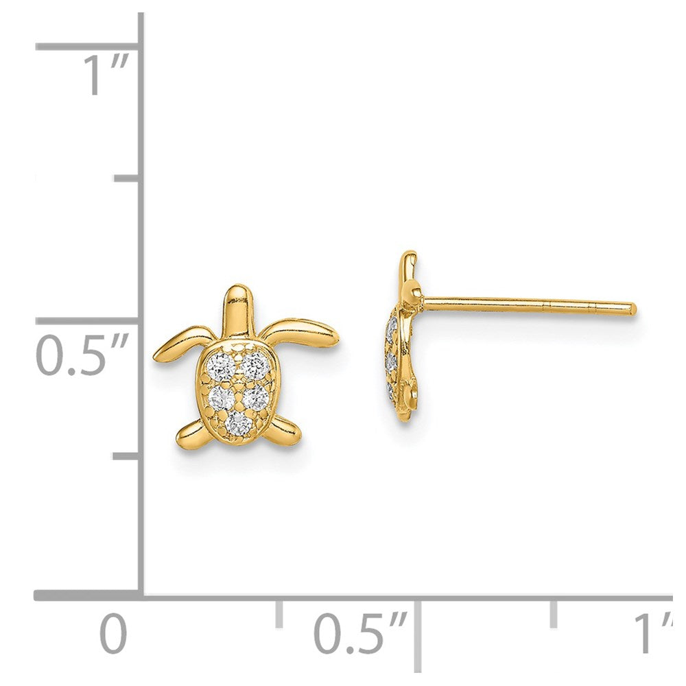 Zippy Puff 14k Madi K CZ Turtle Post Earrings