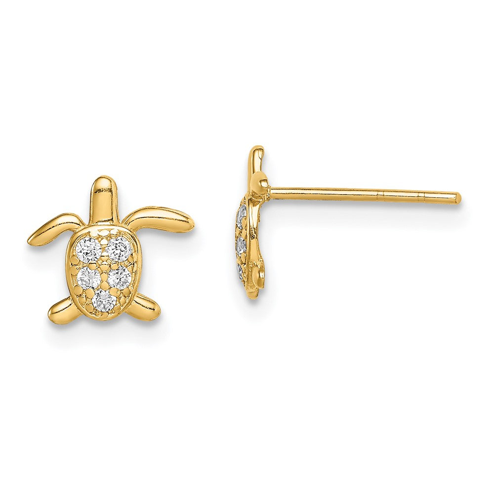 Zippy Puff 14k Madi K CZ Turtle Post Earrings