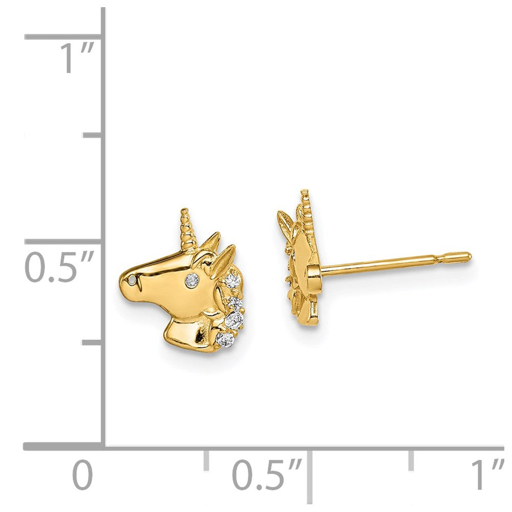 Turtle Nest 14k Madi K Unicorn CZ Stud Earrings