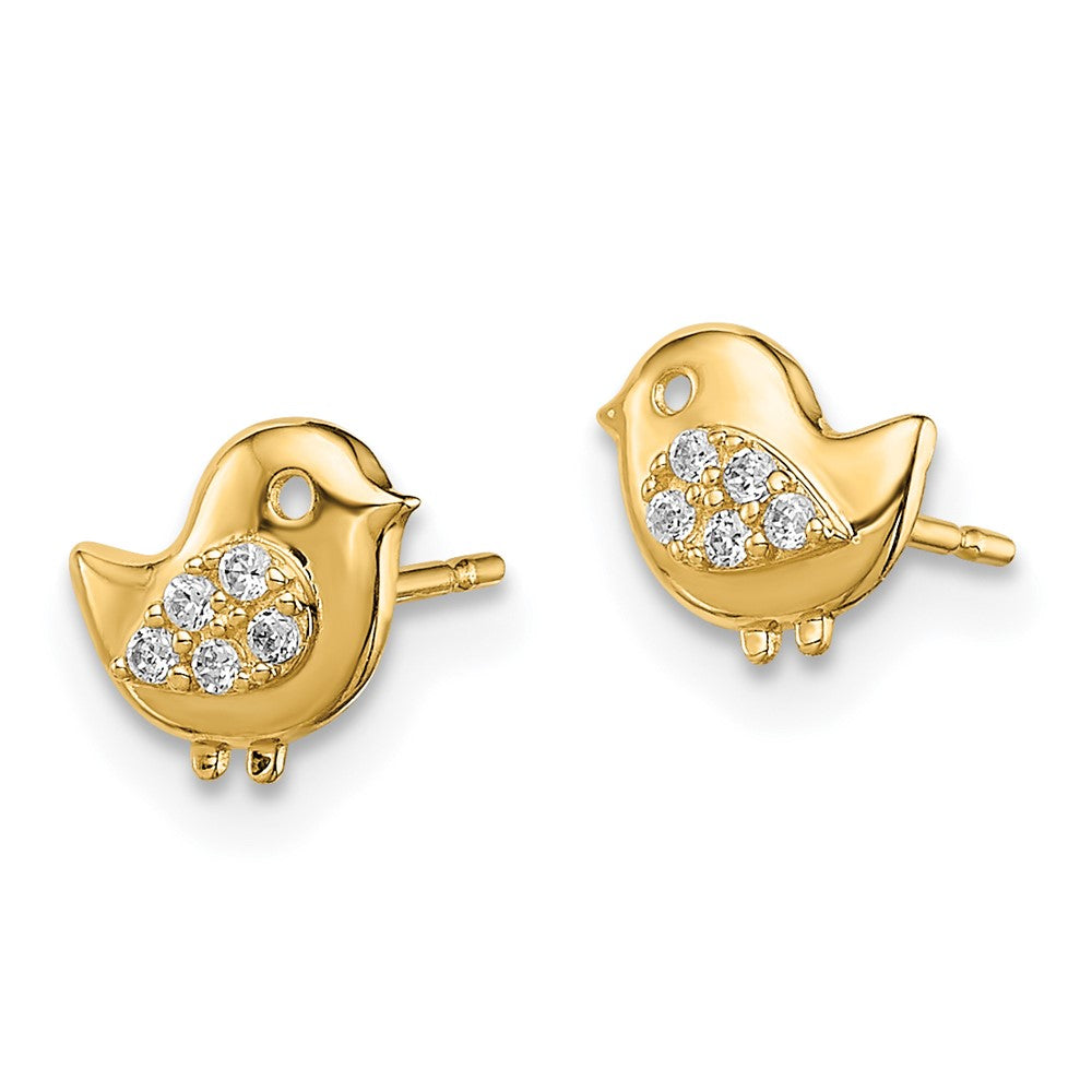Kitten Bear 14k Madi K Bird CZ Stud Earrings