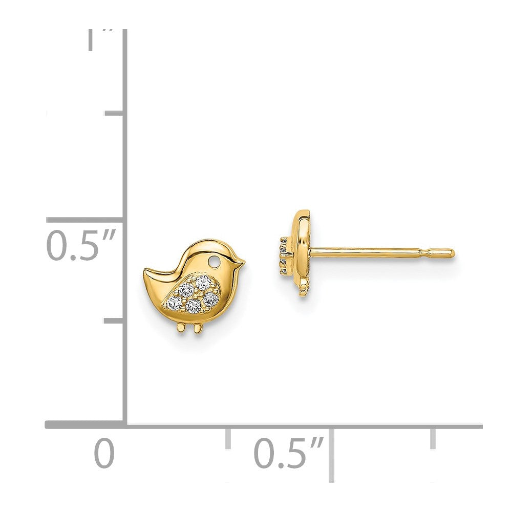 Kitten Bear 14k Madi K Bird CZ Stud Earrings