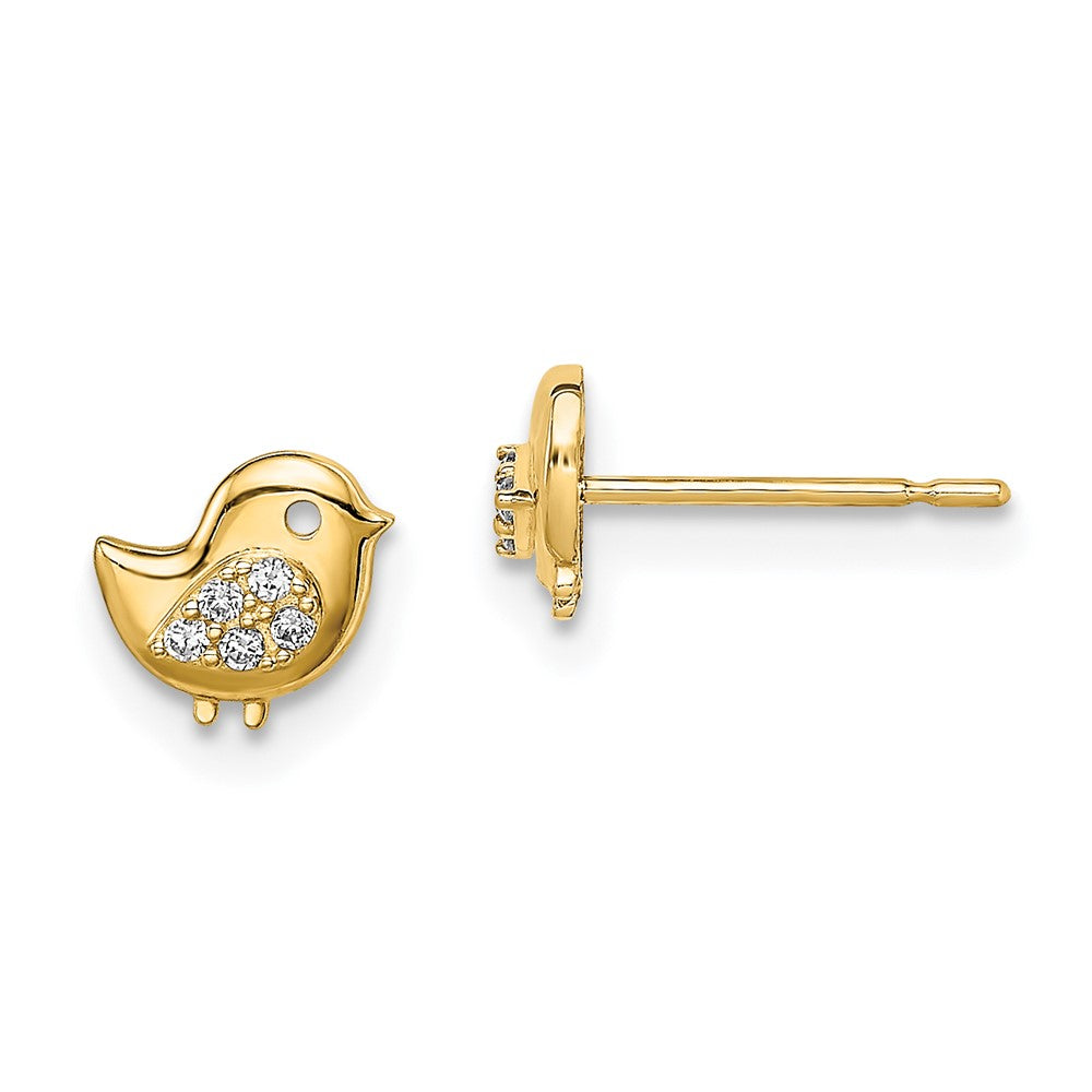 Kitten Bear 14k Madi K Bird CZ Stud Earrings