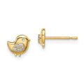 Kitten Bear 14k Madi K Bird CZ Stud Earrings