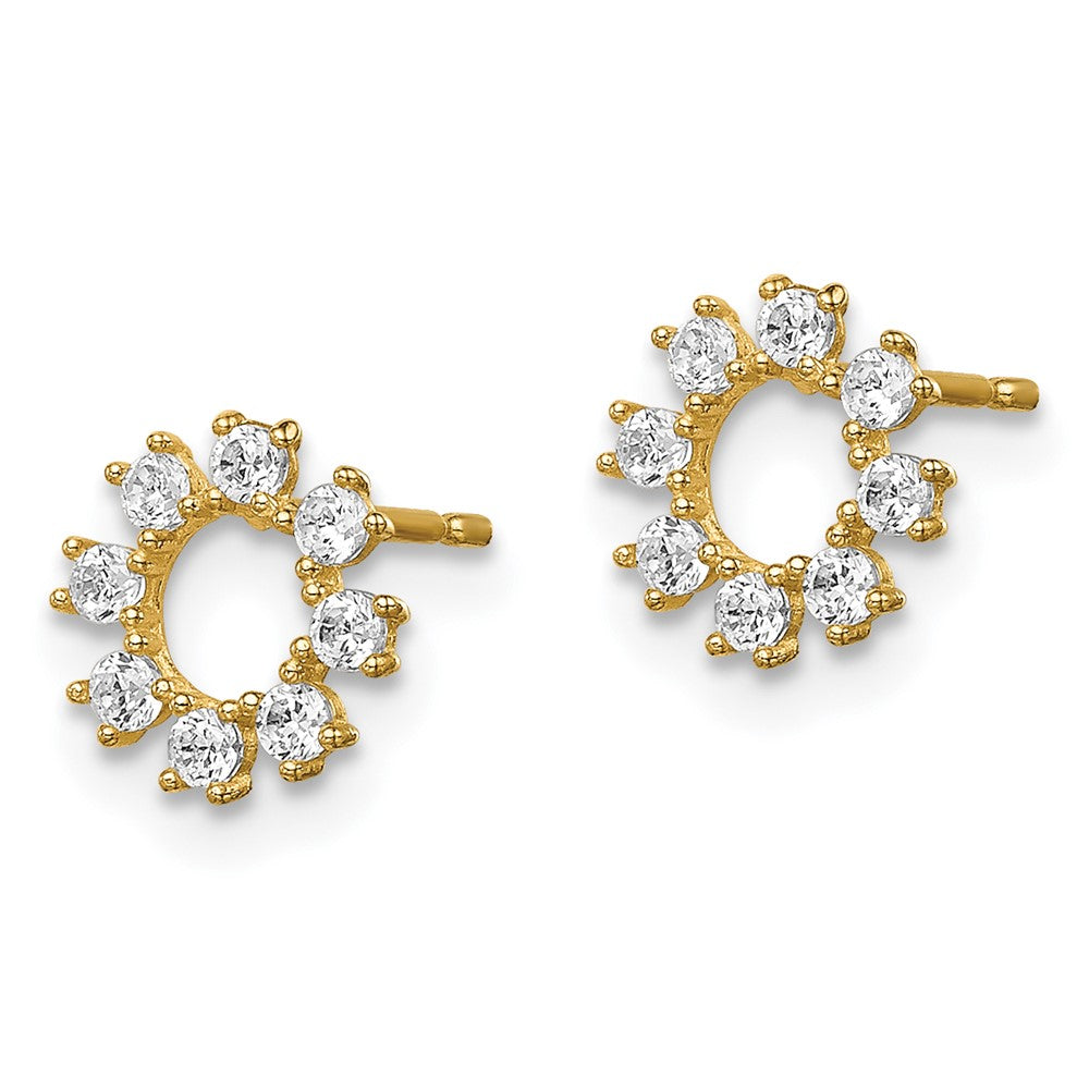 Bubbles Bear 14k Madi K CZ Circle Post Earrings