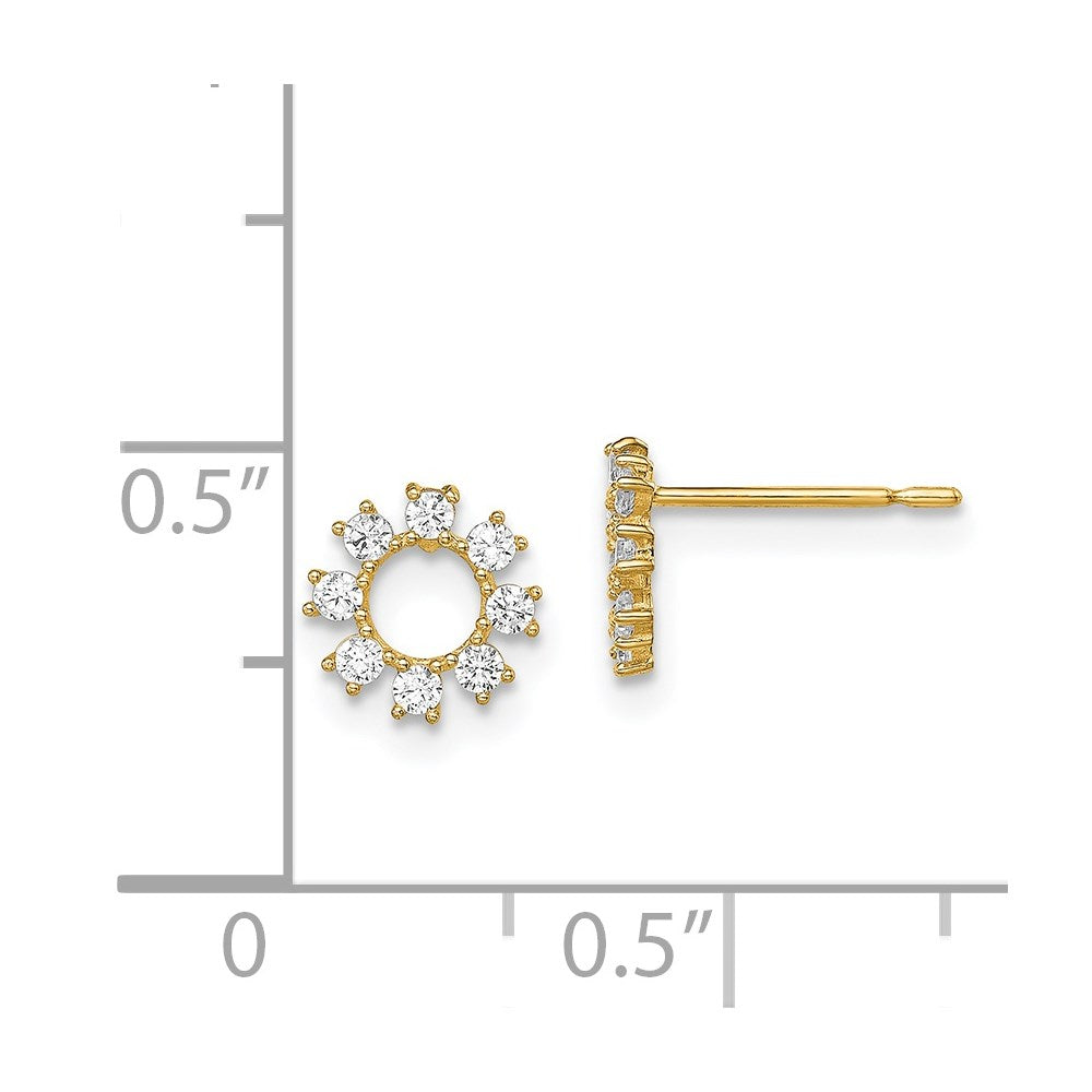 Bubbles Bear 14k Madi K CZ Circle Post Earrings