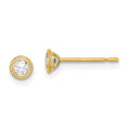 Koala Boo 14k Madi K Round CZ Milgrain Bezel Post Earrings