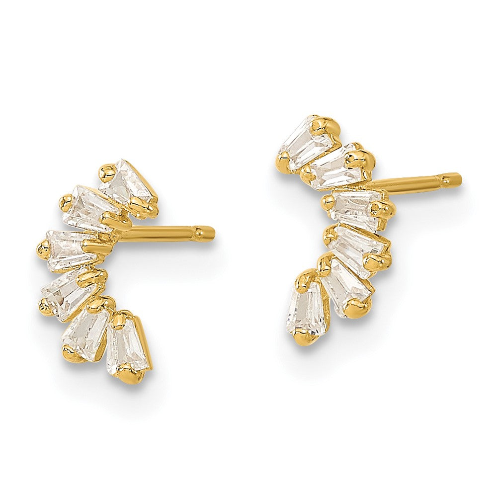 Button Spark 14k Madi K CZ Arch Post Earrings