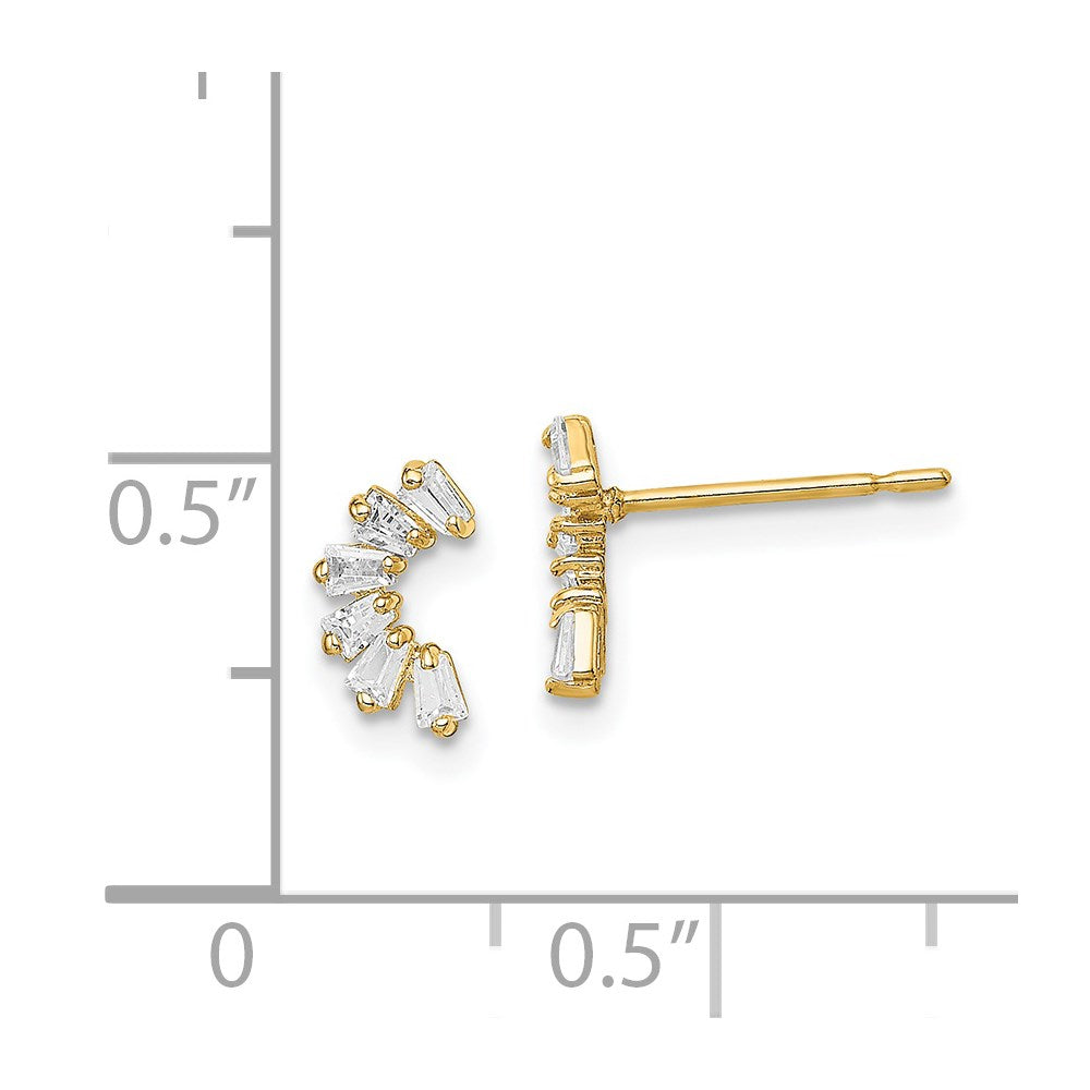 Button Spark 14k Madi K CZ Arch Post Earrings