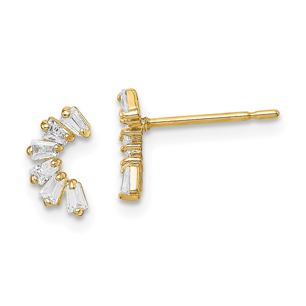 Button Spark 14k Madi K CZ Arch Post Earrings