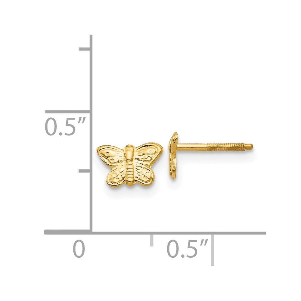 Bumble Drift 14k Madi K Polished Butterfly Screwback Earrings