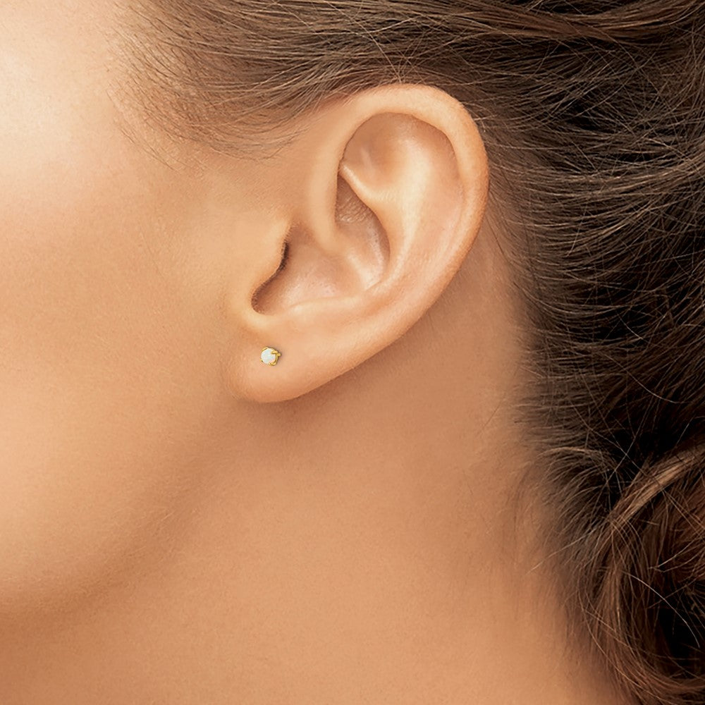 Cuddles Puff 14k Madi K Synthetic Lab Created Opal Post Earrings