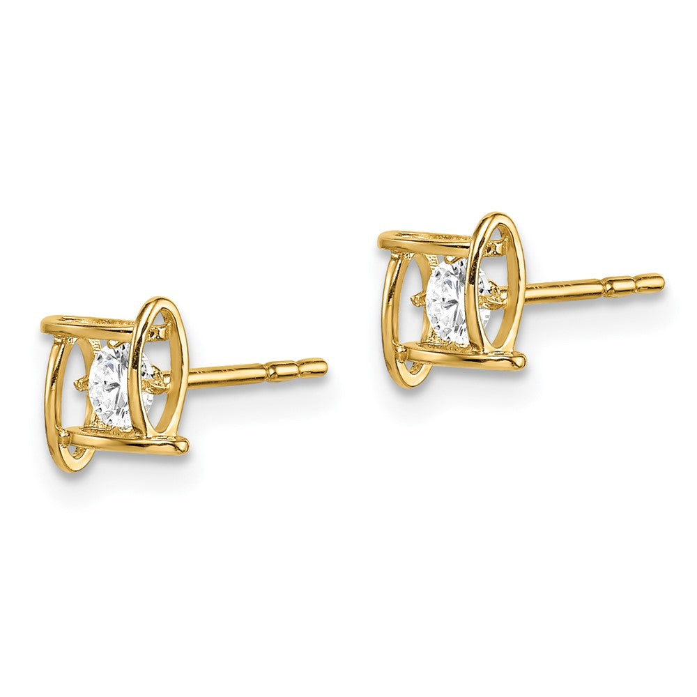 Cuddles Bloom 14k Madi K CZ Square Post Earrings