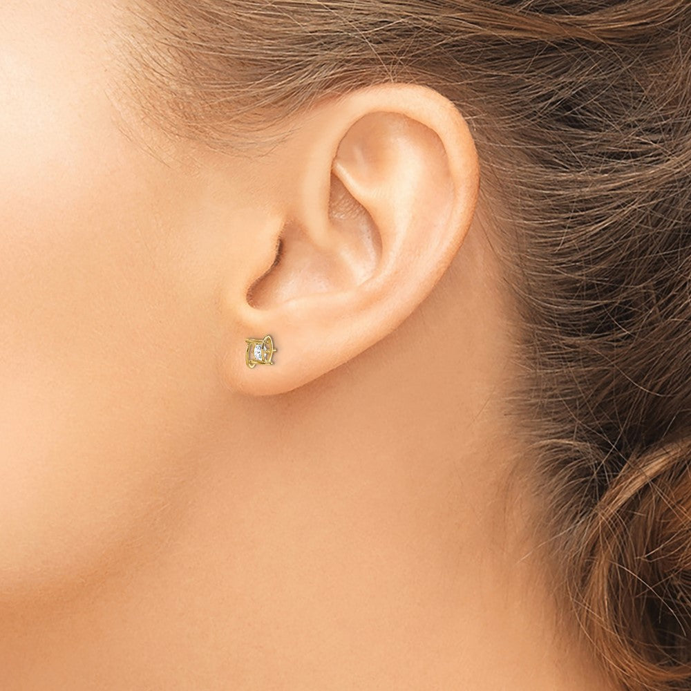 Cuddles Bloom 14k Madi K CZ Square Post Earrings