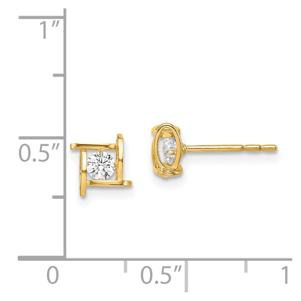 Cuddles Bloom 14k Madi K CZ Square Post Earrings