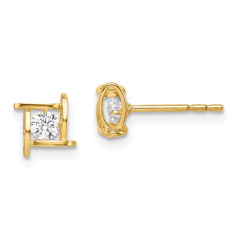 Cuddles Bloom 14k Madi K CZ Square Post Earrings