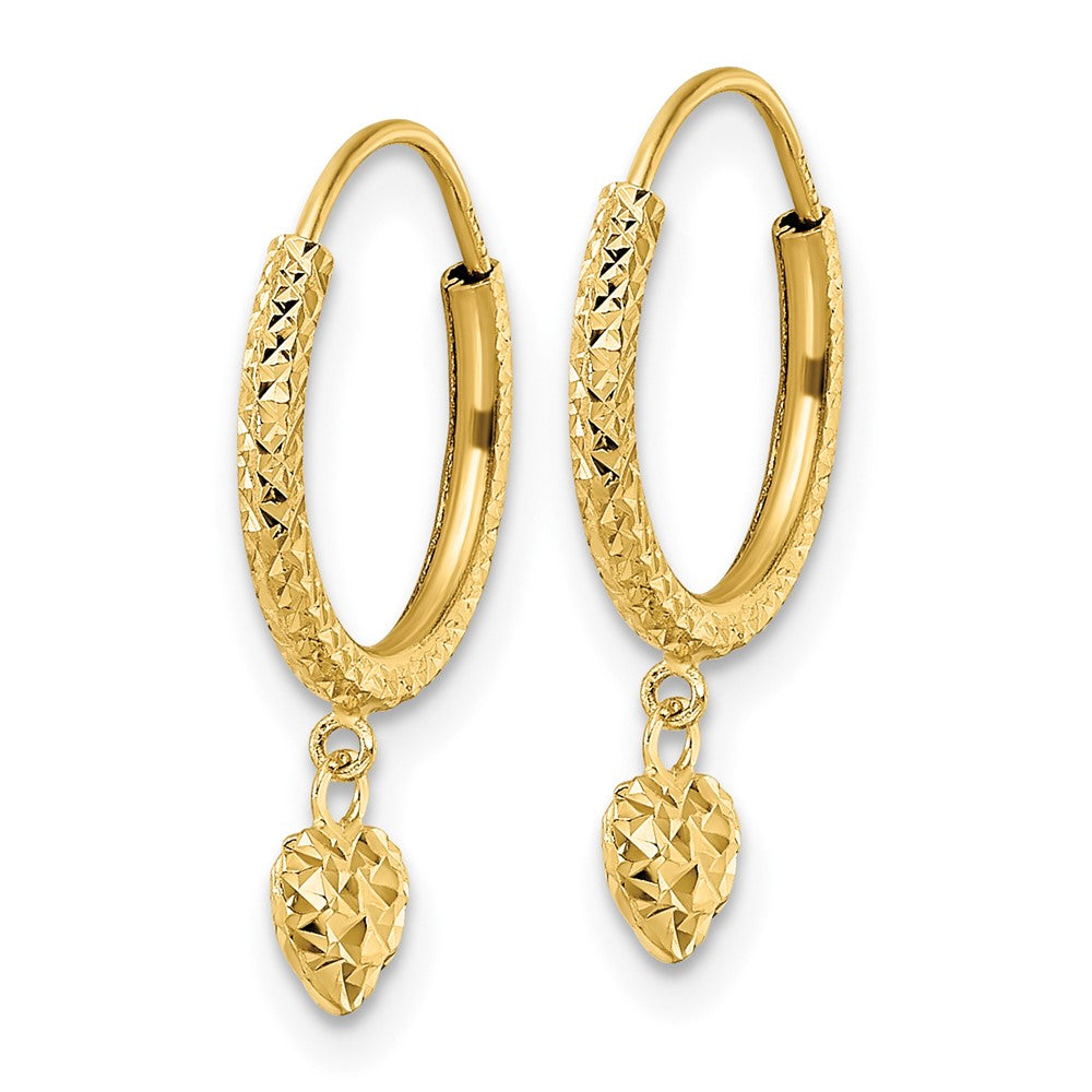 Cotton Buddy 14K Madi K D/C Heart Hoop Earrings