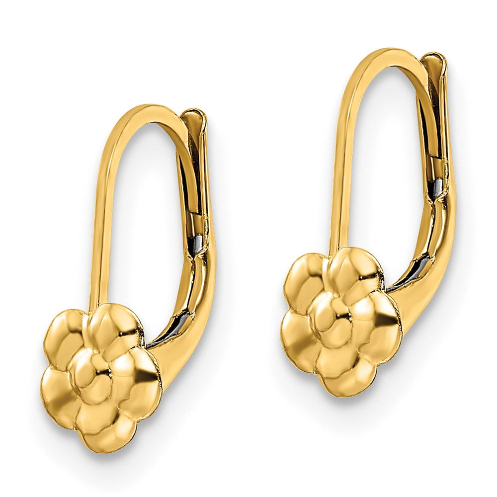 Twinkle Glow 14K Madi K Polished Flower Leverback Earrings