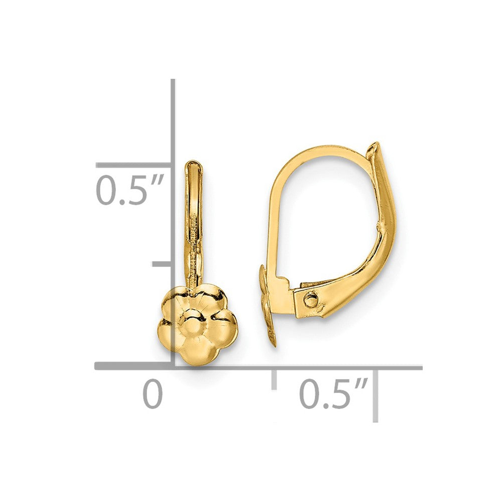Twinkle Glow 14K Madi K Polished Flower Leverback Earrings