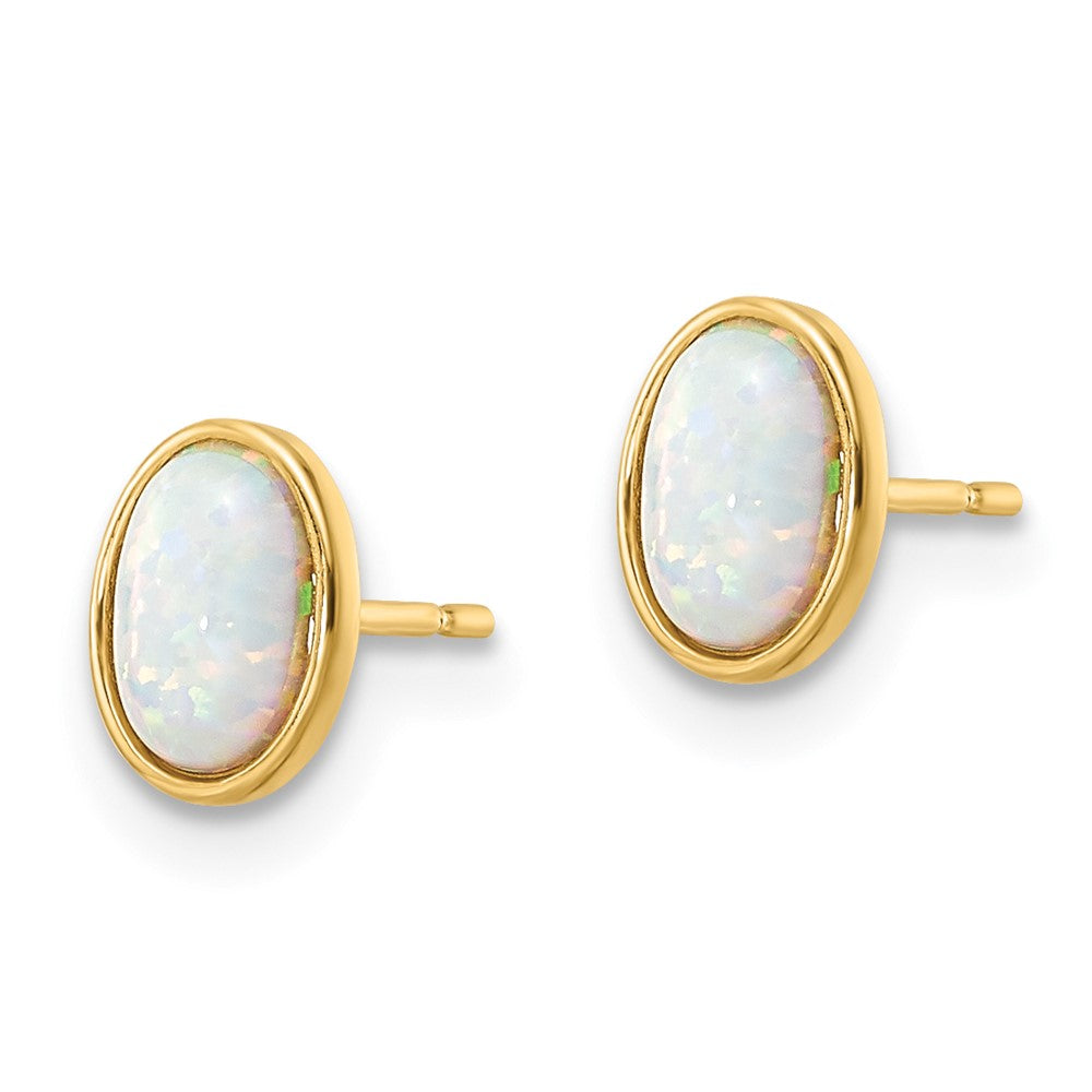Pumpkin Bug 14k Madi K Created Opal Post Earrings