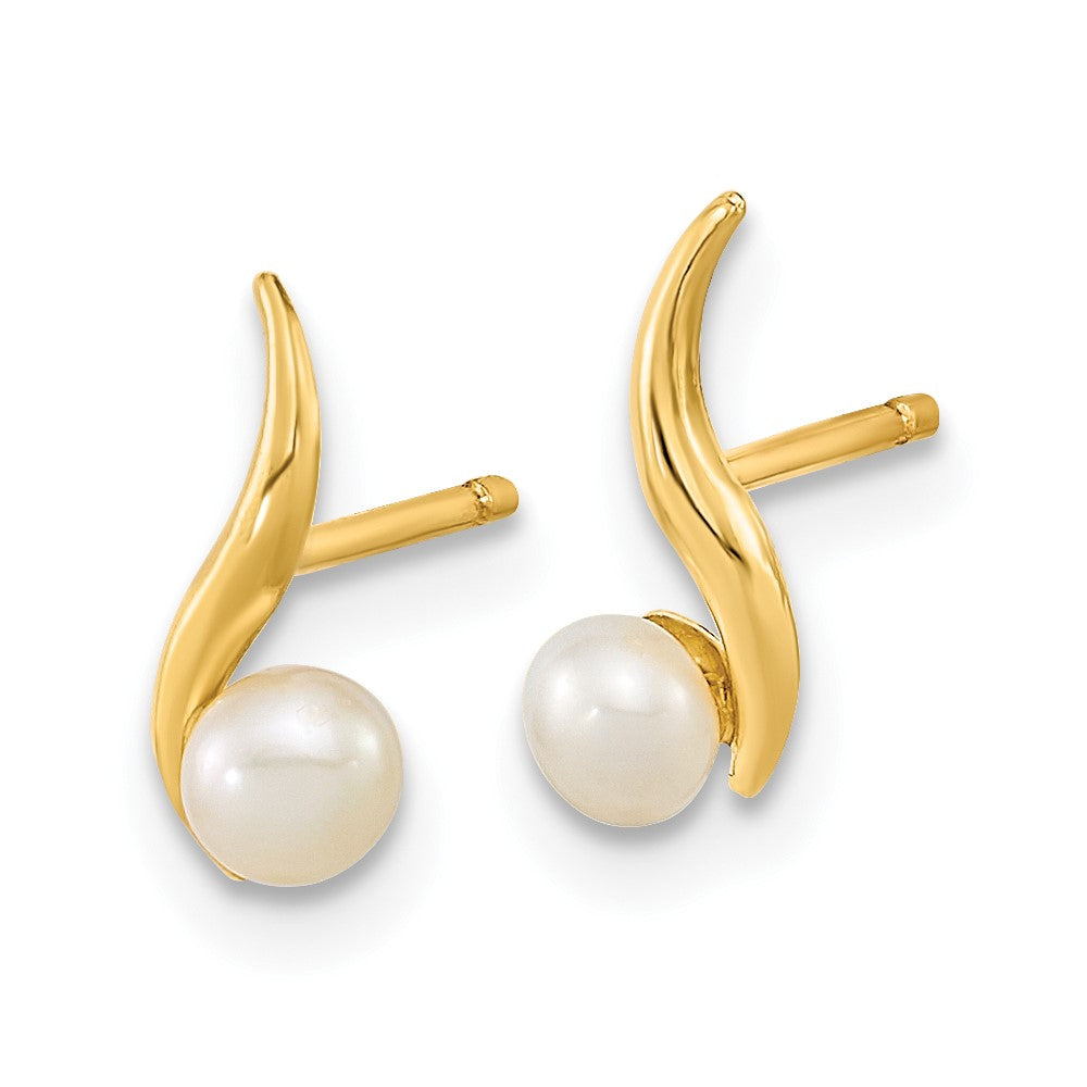 Dreamy 14K Madi K Polished 3.25mm Freshwater Cultured Pearl Post Earrings