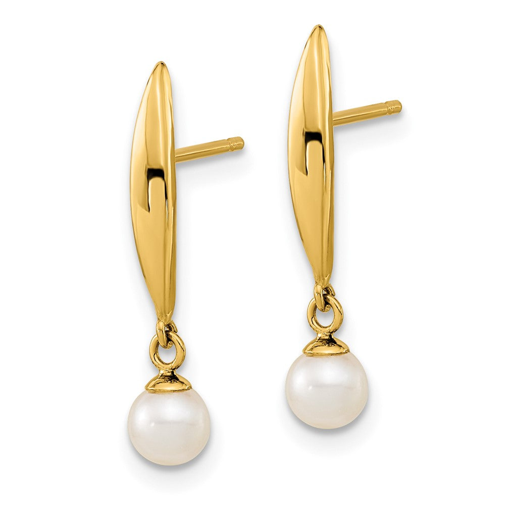Sunny 14K Madi K Polished 4mm Freshwater Cultured Pearl Post Earrings