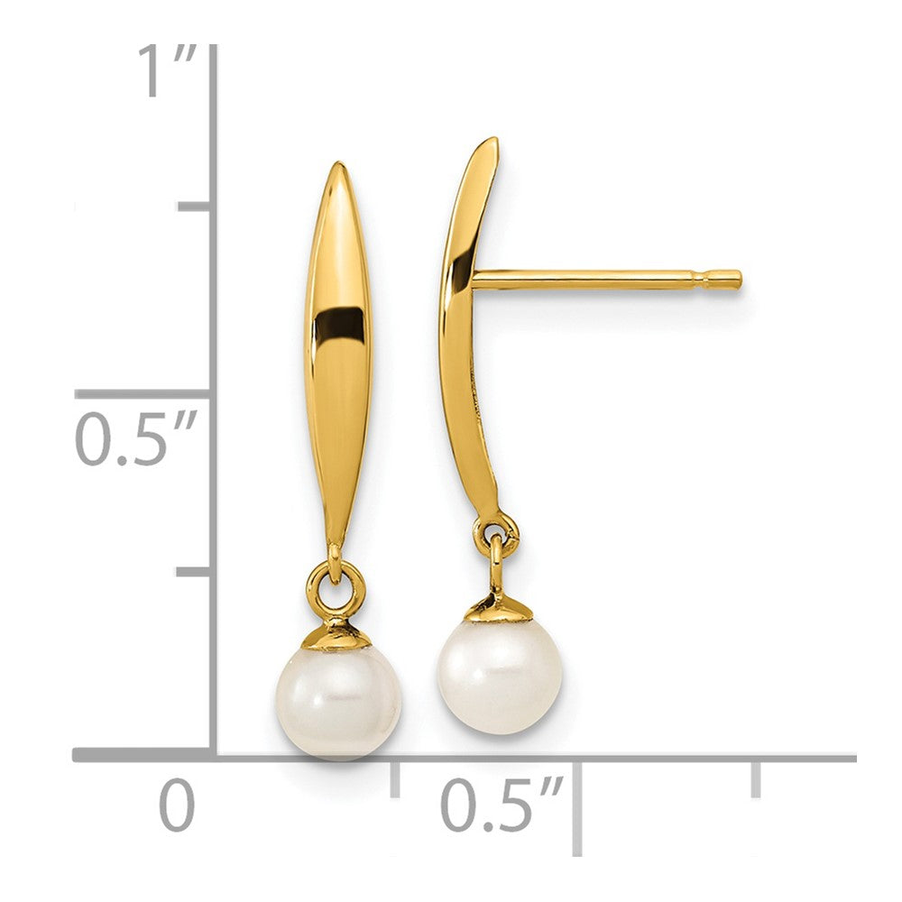 Sunny 14K Madi K Polished 4mm Freshwater Cultured Pearl Post Earrings