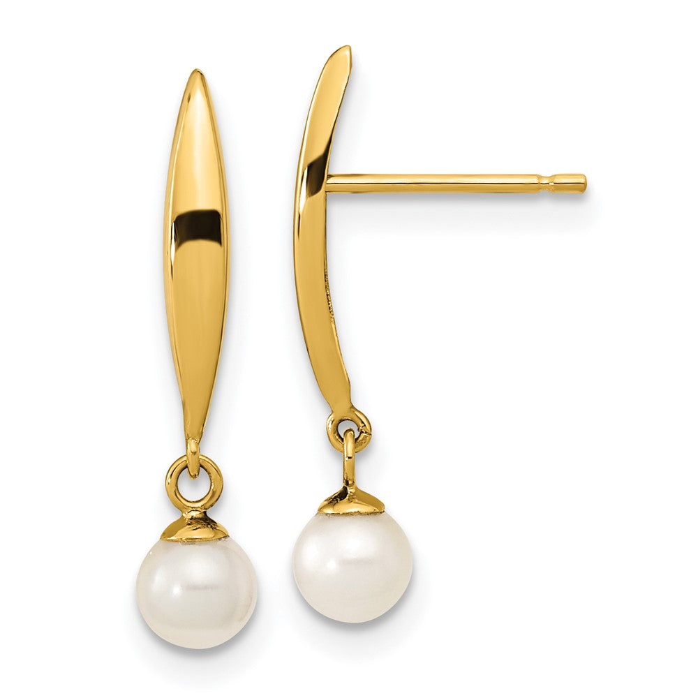 Sunny 14K Madi K Polished 4mm Freshwater Cultured Pearl Post Earrings