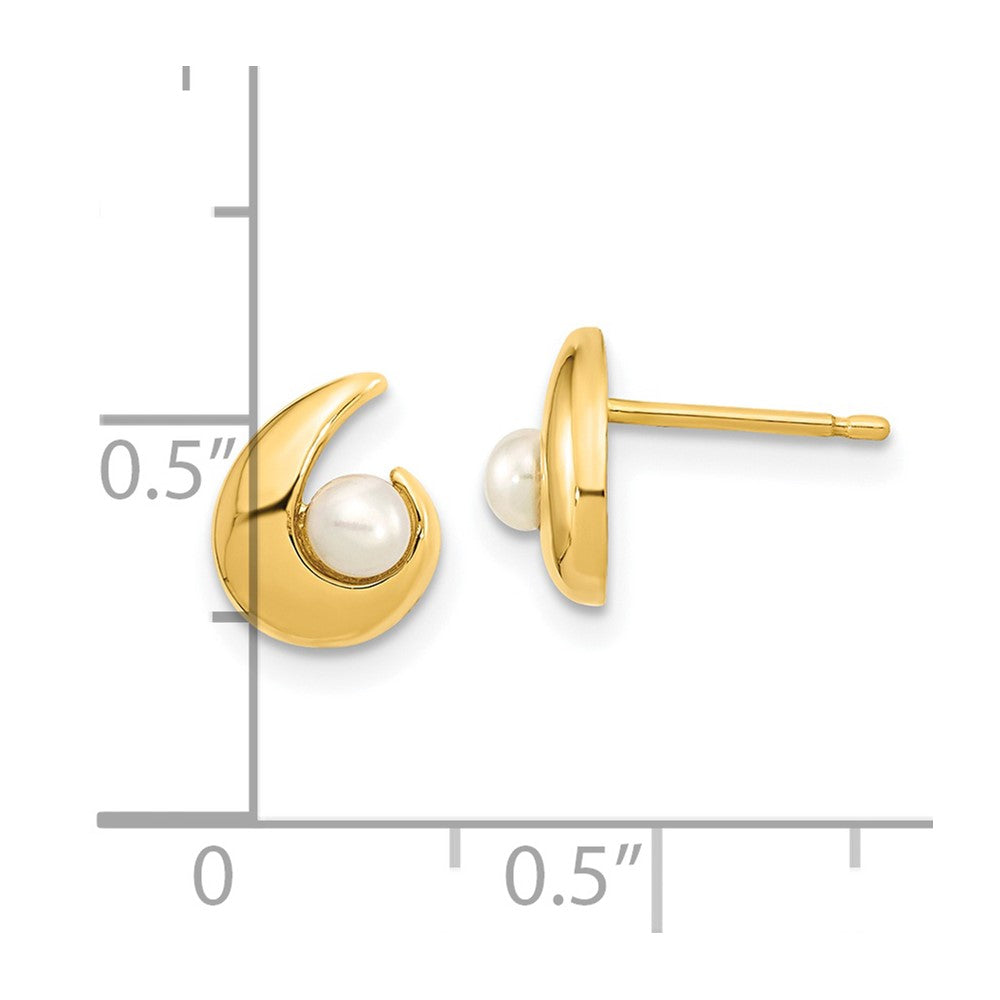 Sparkle 14K Madi K Polished 3.5mm Freshwater Cultured Pearl Post Earrings