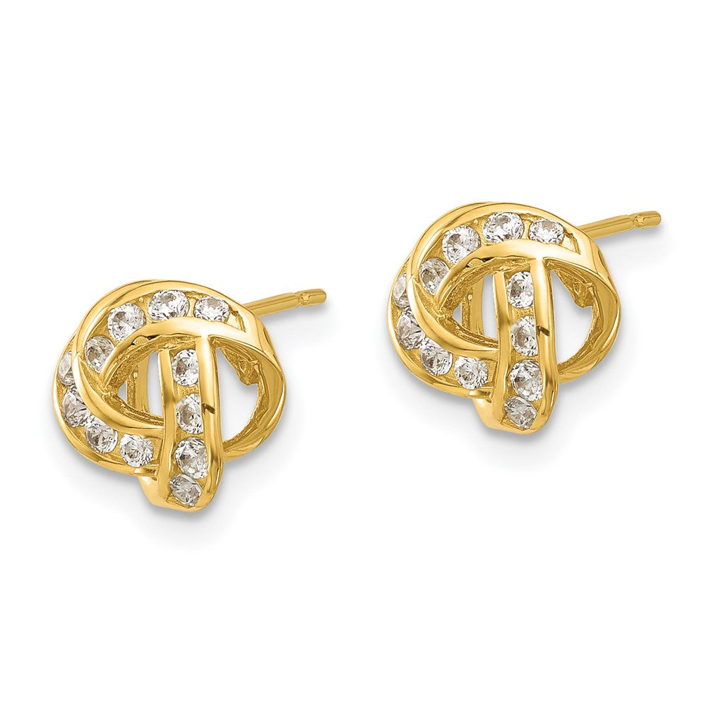 Buddy 14k Madi K Polished CZ Love Knot Post Earrings