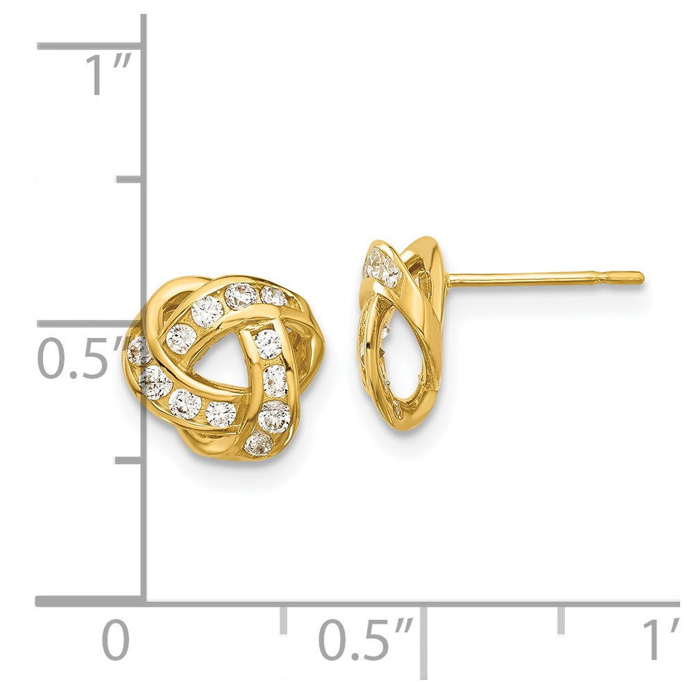 Buddy 14k Madi K Polished CZ Love Knot Post Earrings