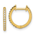 Dreamy Wink 14k Madi K Black and White CZ Reversible Hinged Huggie Hoop Earrings