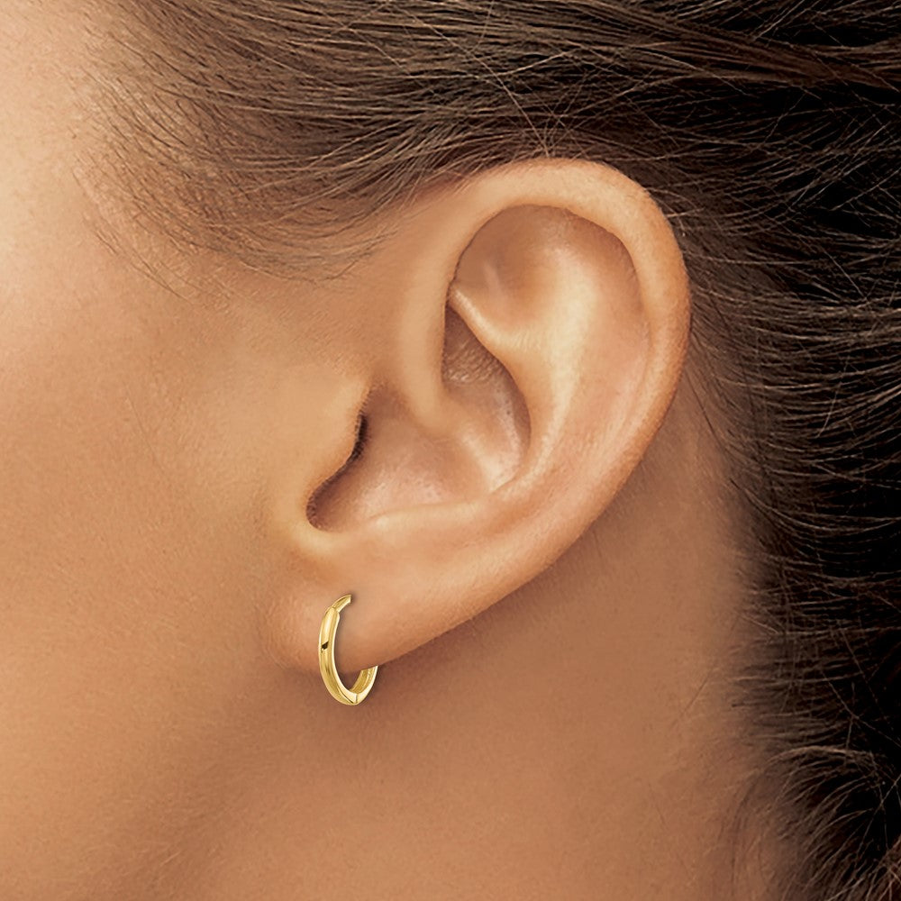 Huggy 14k Madi K Polished 1.45mm Hinged Huggie Hoop Earrings