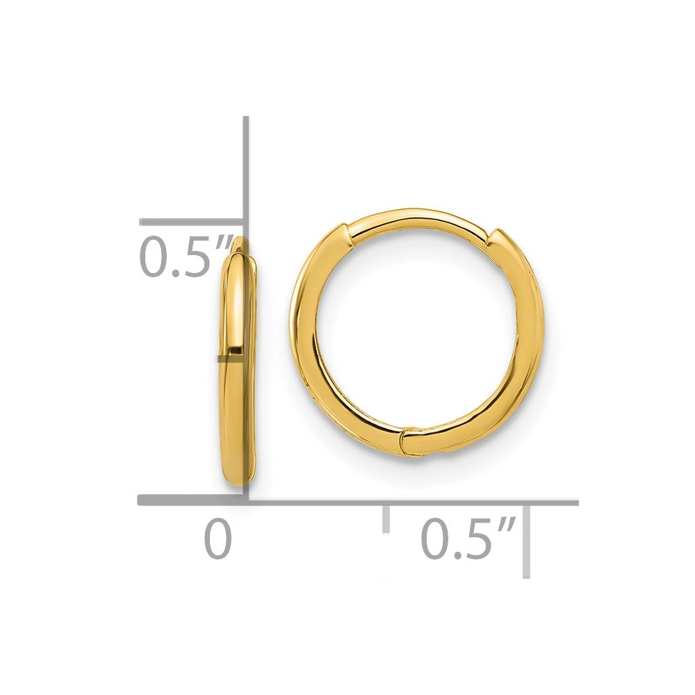 Huggy 14k Madi K Polished 1.45mm Hinged Huggie Hoop Earrings