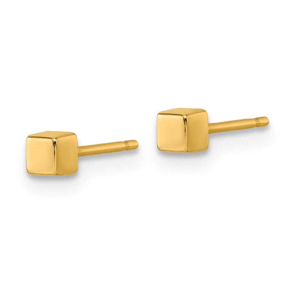 Puddle Bug 14K Polished 3mm Cube Post Earrings