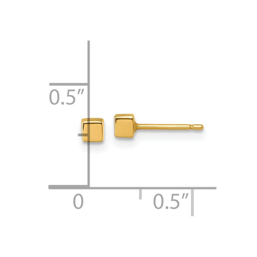 Puddle Bug 14K Polished 3mm Cube Post Earrings