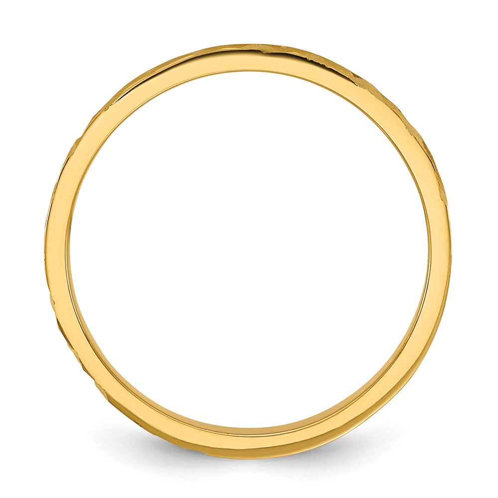 Pixie Bean 14K Madi K Diamond-cut Design 2mm Flat Band Baby / Children's Ring