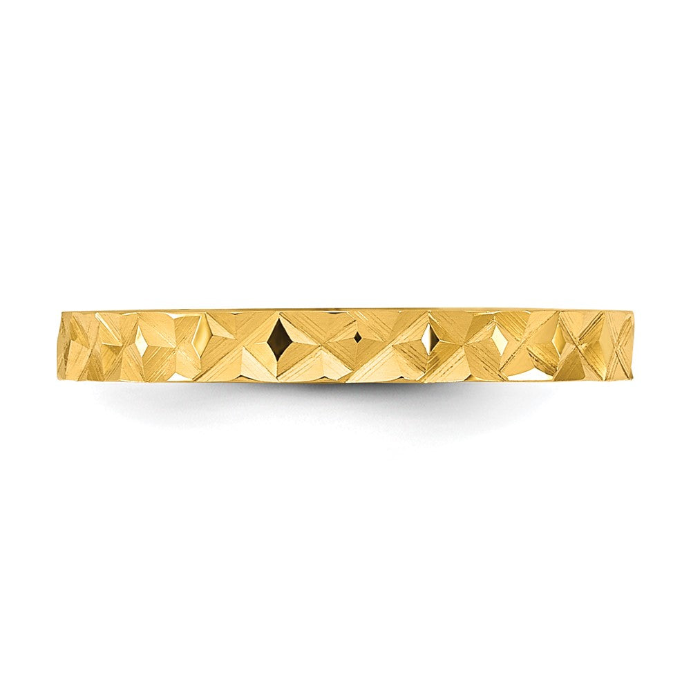 Pixie Bean 14K Madi K Diamond-cut Design 2mm Flat Band Baby / Children's Ring