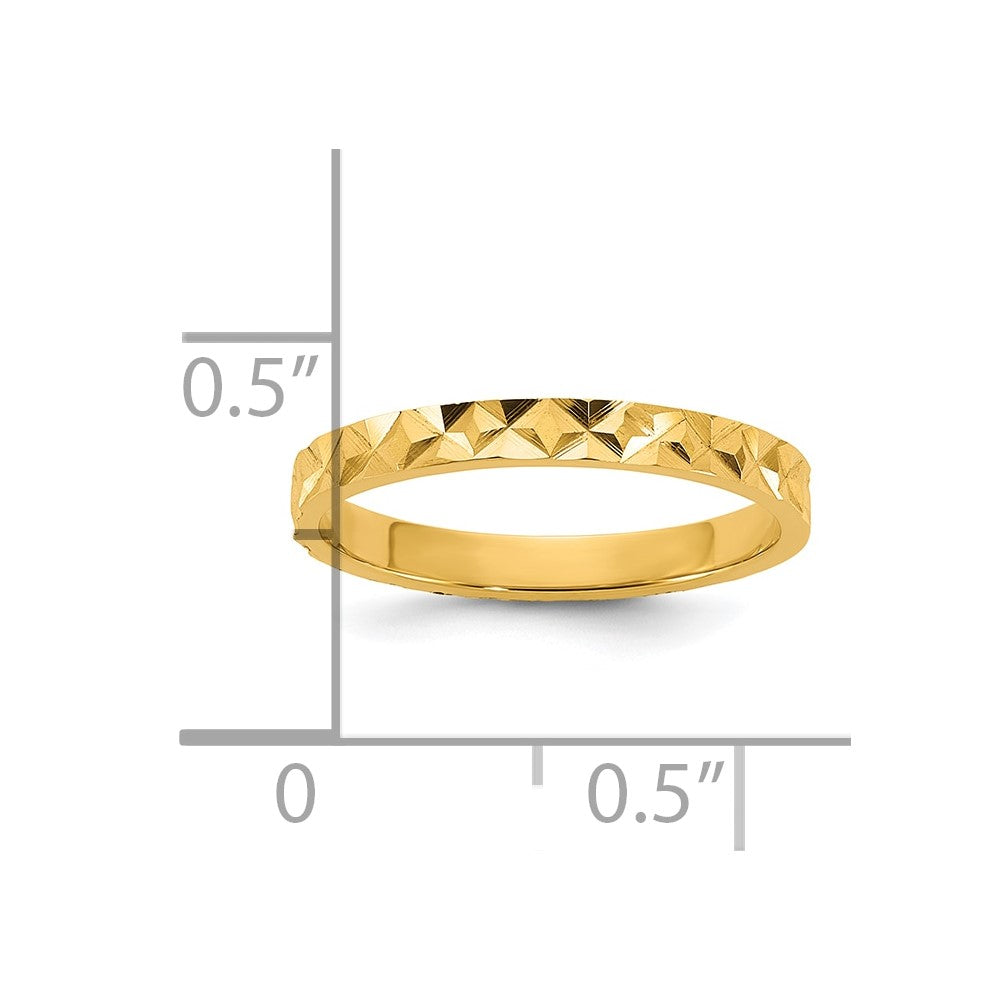 Pixie Bean 14K Madi K Diamond-cut Design 2mm Flat Band Baby / Children's Ring