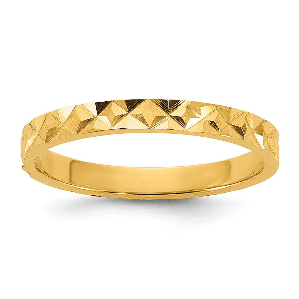 Pixie Bean 14K Madi K Diamond-cut Design 2mm Flat Band Baby / Children's Ring